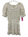 Loveshackfancy Size XS White Cotton Button Front Lace design Puff Sleeve Dress White / XS