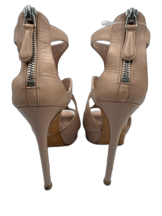 Alexander McQueen Shoe Size 37.5 Beige Leather Stiletto Peep Toe Cut Outs Pumps Beige / 37.5