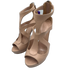 Alexander McQueen Shoe Size 37.5 Beige Leather Stiletto Peep Toe Cut Outs Pumps Beige / 37.5