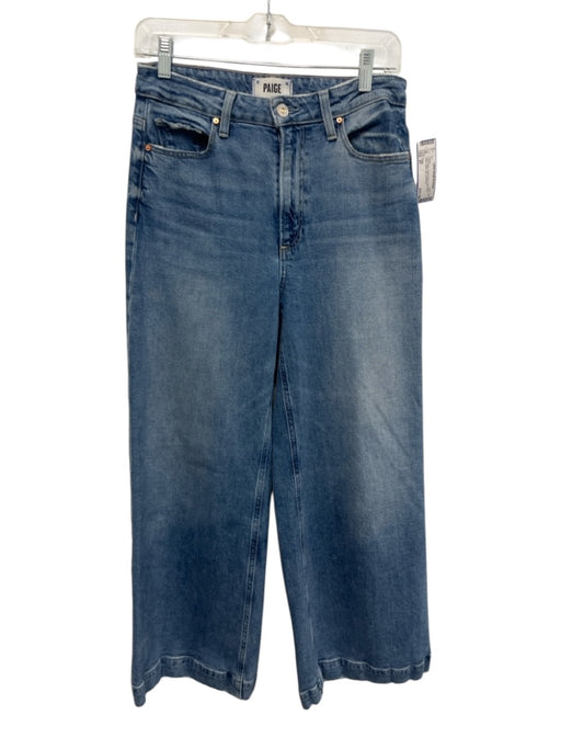 Paige Size 27 Light Wash Cotton Blend High Rise Ankle Wide Leg Jeans Light Wash / 27