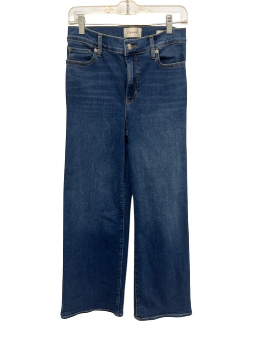 Frame Size 27 Medium Wash Cotton Blend High Rise Wide Leg Jeans Medium Wash / 27
