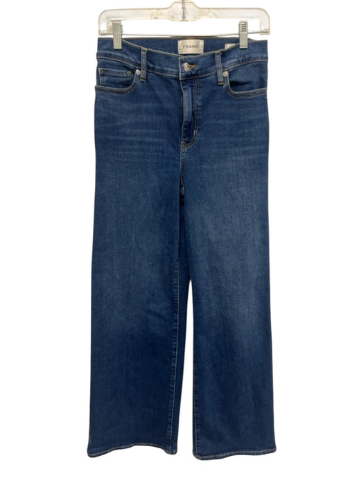 Frame Size 27 Medium Wash Cotton Blend High Rise Wide Leg Jeans Medium Wash / 27