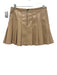 Alice + Olivia Size 4 Beige PU Leather Pleated Back Zip Mini Skirt Beige / 4