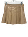 Alice + Olivia Size 4 Beige PU Leather Pleated Back Zip Mini Skirt Beige / 4
