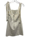 Alice + Olivia Size 6 Ivory White Cotton Blend Tie Straps Back Zip Mini Dress Ivory White / 6