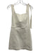 Alice + Olivia Size 6 Ivory White Cotton Blend Tie Straps Back Zip Mini Dress Ivory White / 6
