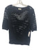 Dries Van Noten Size S Black Cotton Crochet Ribbed Trim short sleeve Top Black / S