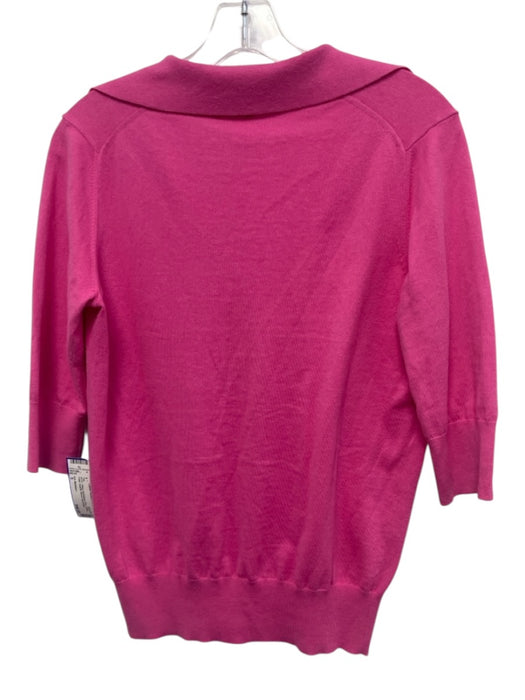 Ann Mashburn Size S Bubblegum Pink Cotton Collar Quarter Sleeve Top Bubblegum Pink / S