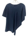 Lanvin Size 36 Navy Blue Silk Blend Asymmetric Dolman short sleeve Top Navy Blue / 36