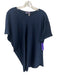 Lanvin Size 36 Navy Blue Silk Blend Asymmetric Dolman short sleeve Top Navy Blue / 36