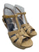Saint Laurent Shoe Size 38 Beige Patent Leather Strappy Ankle Platform Sandals Beige / 38