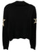 Perfect Moment Size L Black & White Merino Wool Mock Neck Knit Star Sweater Black & White / L