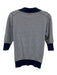 Ann Mashburn Size S Blue & White Cotton & Nylon Horizontal Stripes Knit Polo Top Blue & White / S