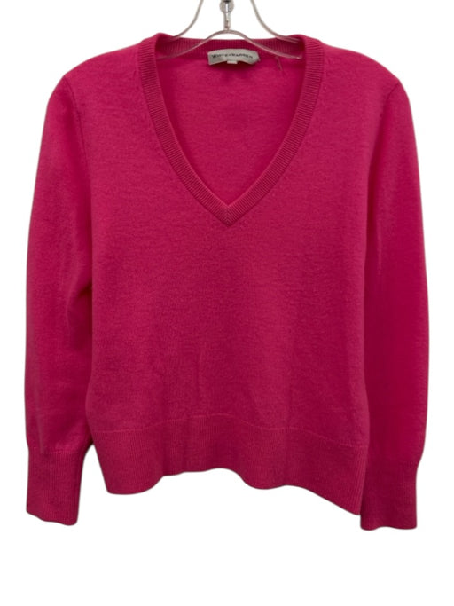 White + Warren Size S Pink Cashmere V Neck Sweater Pink / S
