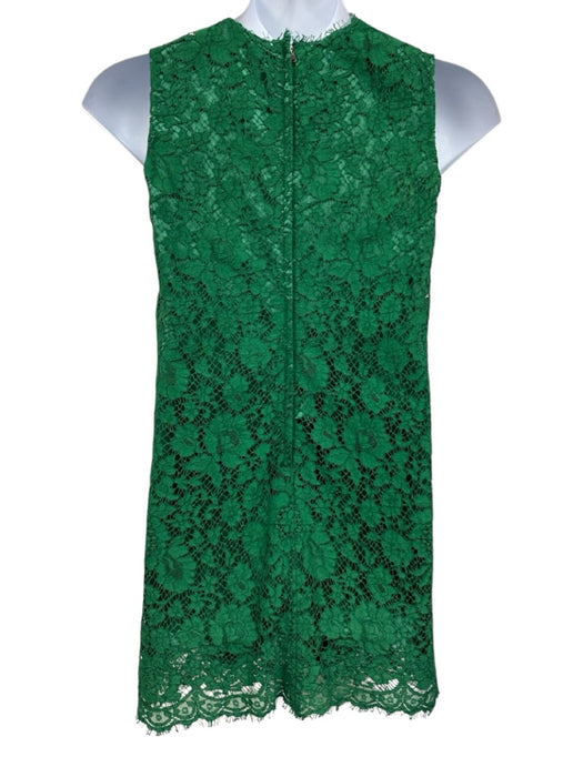 Dolce & Gabbana Size 40 Green Cotton & Viscose Floral Lace Jewel Mini Dress Green / 40