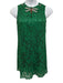 Dolce & Gabbana Size 40 Green Cotton & Viscose Floral Lace Jewel Mini Dress Green / 40