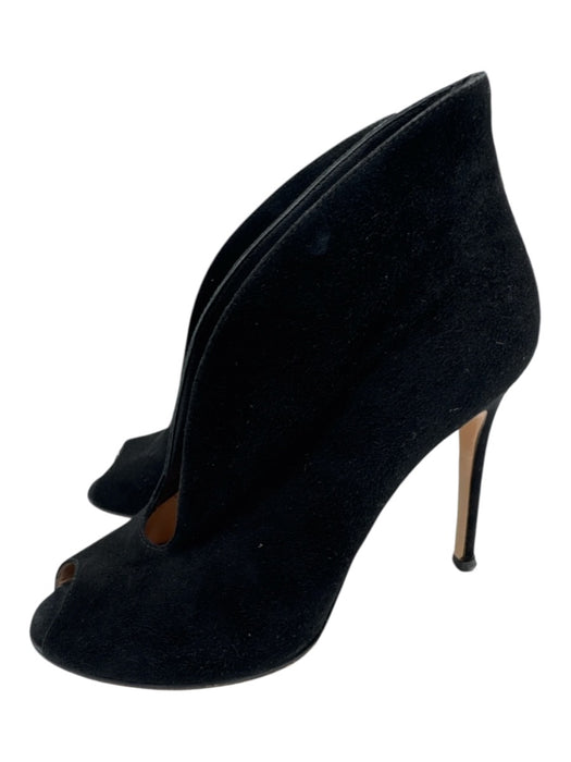Gianvito Rossi Shoe Size 38 Black Velvet High Heel Open Toe Shoes Black / 38