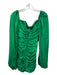 Nookie Size S Green Polyester Square Neck Long Sleeve Rouched Mini Dress Green / S