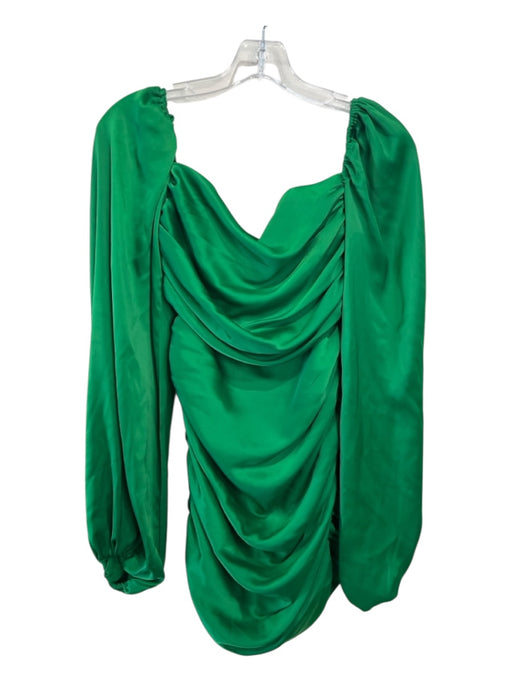 Nookie Size S Green Polyester Square Neck Long Sleeve Rouched Mini Dress Green / S