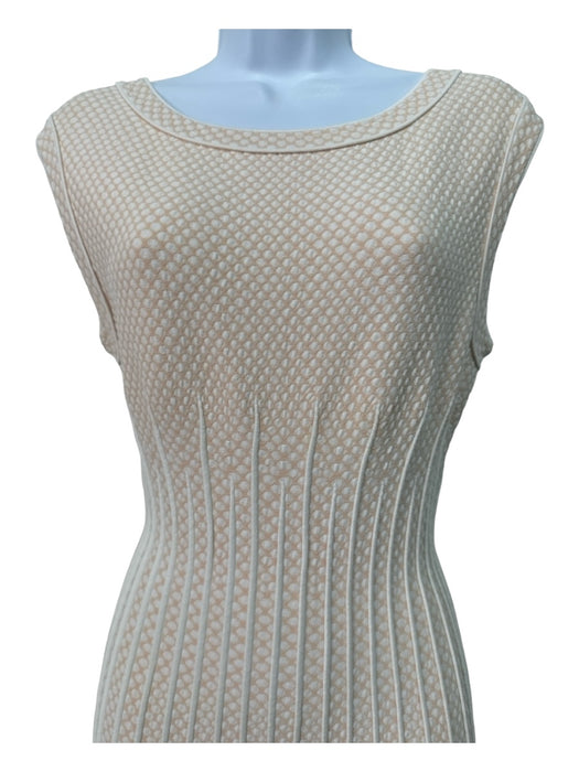 Alaia Size 38 Beige & White Viscose & Polyamide Polka Dots Knit Sleeveless Dress Beige & White / 38