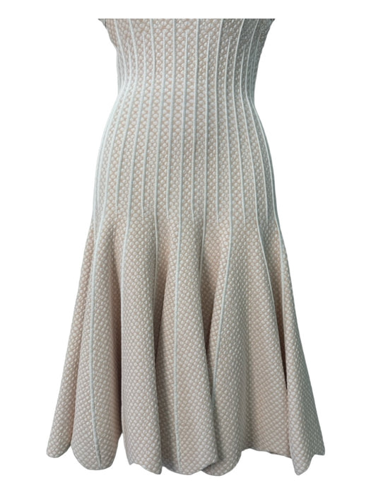 Alaia Size 38 Beige & White Viscose & Polyamide Polka Dots Knit Sleeveless Dress Beige & White / 38