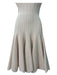 Alaia Size 38 Beige & White Viscose & Polyamide Polka Dots Knit Sleeveless Dress Beige & White / 38