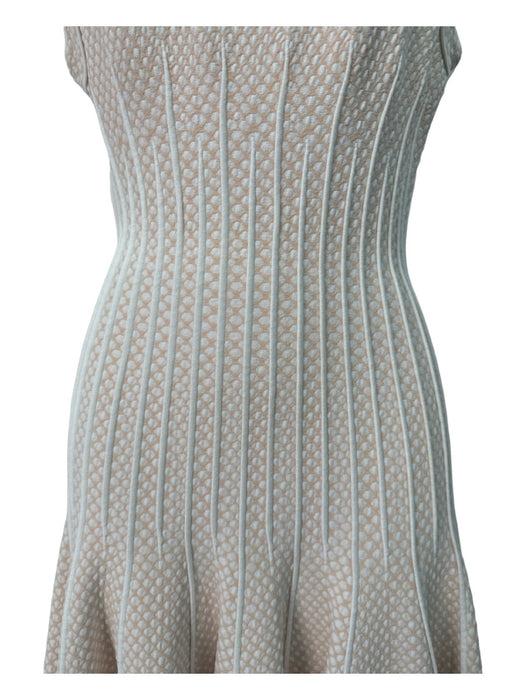 Alaia Size 38 Beige & White Viscose & Polyamide Polka Dots Knit Sleeveless Dress Beige & White / 38