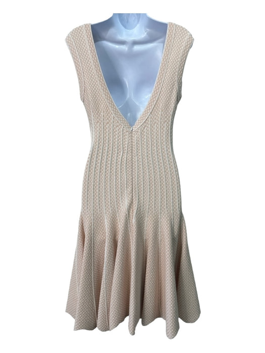 Alaia Size 38 Beige & White Viscose & Polyamide Polka Dots Knit Sleeveless Dress Beige & White / 38