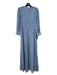 Rixo Size XS Blue & White Viscose Round Neck Floral Long Sleeve Maxi Dress Blue & White / XS