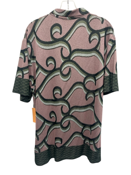 Scotch & Soda Size XL Pink & Green Viscose All Over Print Buttons Short Sleeve Pink & Green / XL
