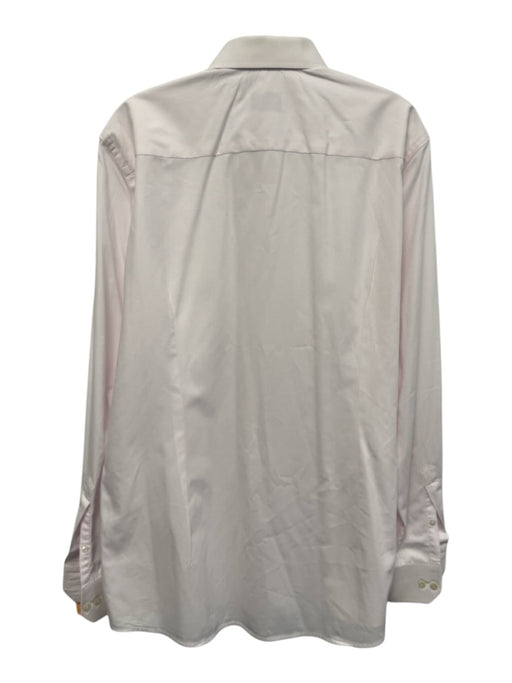 Eton Size 17 Pink & White Cotton Grid Button Down Men's Long Sleeve Shirt Pink & White / 17
