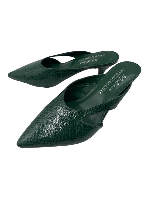 Matisse Shoe Size 6 Dark Green Leather Snake Embossed Pointed Toe Mule Pumps Dark Green / 6