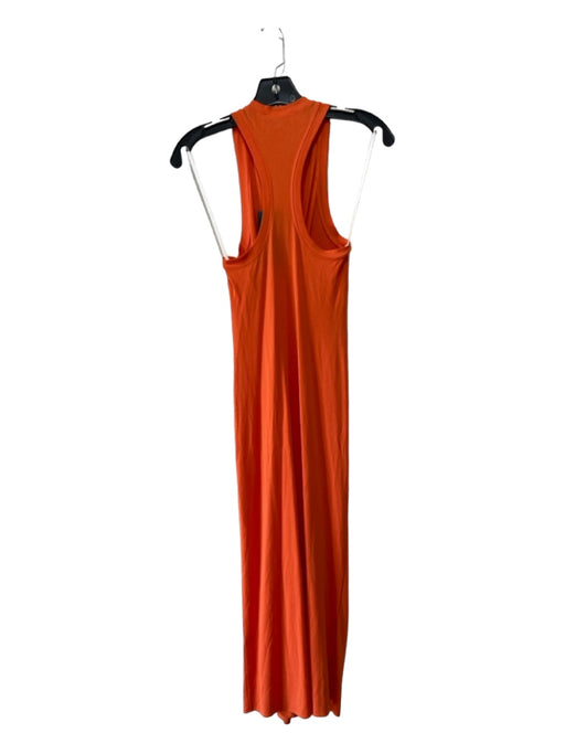 Halston Size 2 Orange Rayon Blend Ribbed Knit Round Neck Front knot Dress Orange / 2