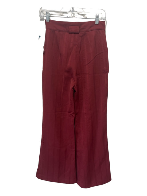 Free People Size 0 Maroon Polyester Blend Ribbed High Rise Flare Pants Maroon / 0