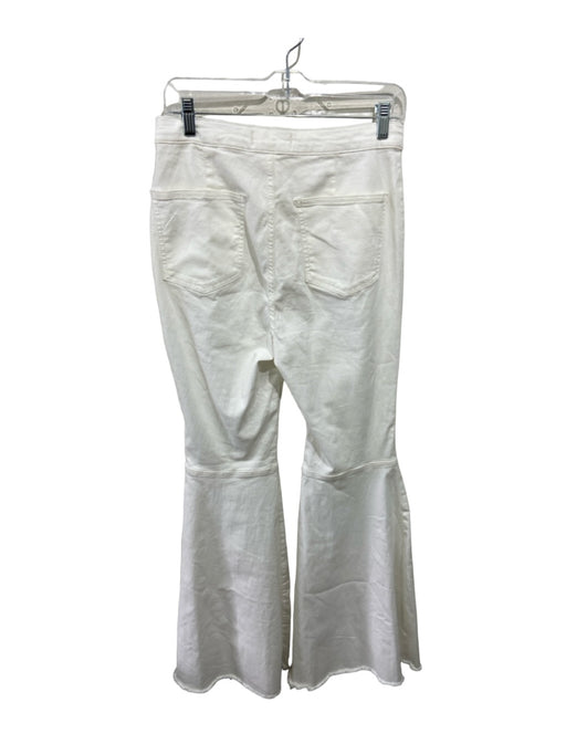 We The Free Size 31 White Cotton Denim Raw Hem seam detail Flare Jeans White / 31