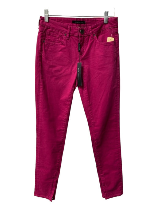 Elie Tahari Size 2 Dark Pink Cotton Blend 5 Pocket Zipper at Ankle Skinny Pants Dark Pink / 2
