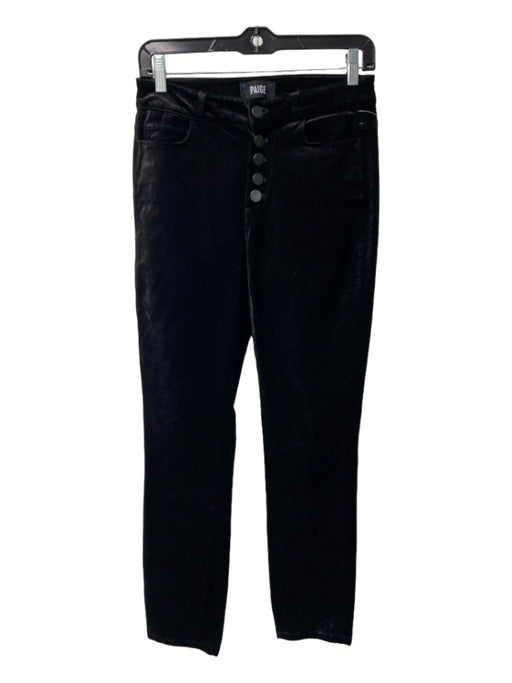 Paige Size 26 Black Cotton Blend Button Fly Mid Rise 5 Pocket S Hook Jeans Black / 26