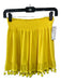 Ramy Brook Size Small Yellow Polyester Smocked Waist Band Pom Pom Skirt Yellow / Small