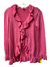 Lilly Pulitzer Size XS Pink Cotton Ruffle Neck Clasp Knit Ribbed Sweater Pink / XS