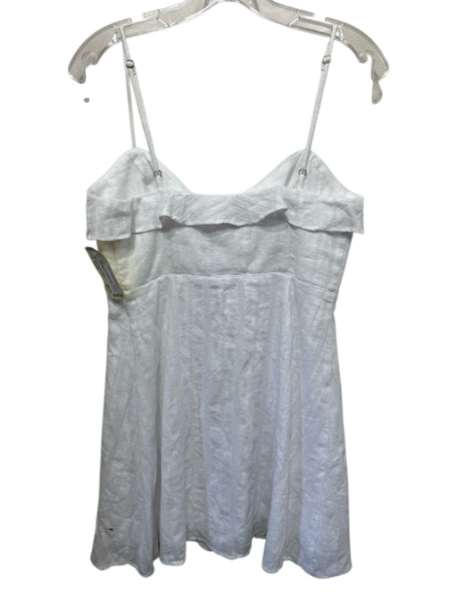 Show Me Your Mumu Size Large White Cotton Spaghetti Strap Lace Up Front Dress White / Large