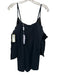 House of Wallace Size S Black Cotton Gauze Spaghetti Strap Cold Shoulder Romper Black / S