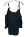 House of Wallace Size S Black Cotton Gauze Spaghetti Strap Cold Shoulder Romper Black / S