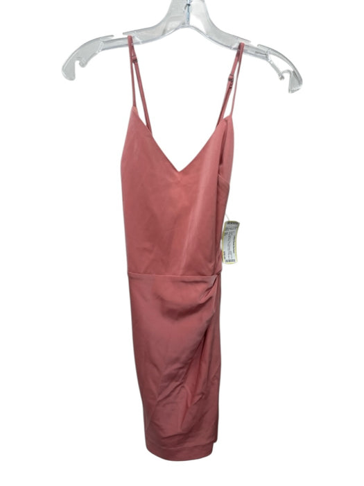 NBD Size XS Salmon Pink Polyester Blend Spaghetti Strap V Neck Knot Detail Dress Salmon Pink / XS