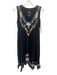 Johnny Was Size XS Black & Multi Cotton Floral Embroidered Sleeveless Dress Black & Multi / XS