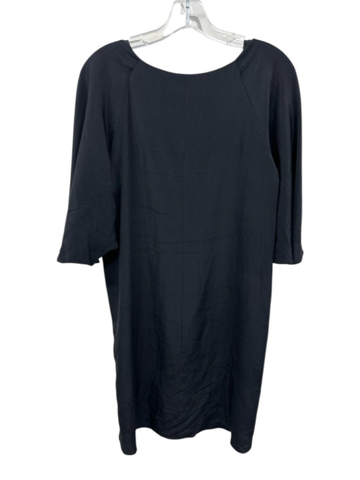 Amanda Uprichard Size M Black Silk Short flutter sleeve V Neck Mini Dress Black / M