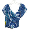 Ramy Brook Size M White & Blue Polyester Geometric Print Off Shoulder Top White & Blue / M