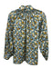Ann Mashburn Size XS Blue, Yellow & Green Cotton Floral Long Balloon Sleeve Top Blue, Yellow & Green / XS