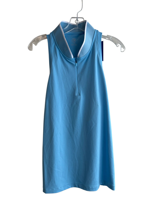 Addison Bay Size XL Sky Blue Polyester & Spandex Mandarin Collar Zip Front Top Sky Blue / XL