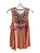 Free People Size M Orange & Multi Lyocell blend Lace Detail Button Back Top Orange & Multi / M