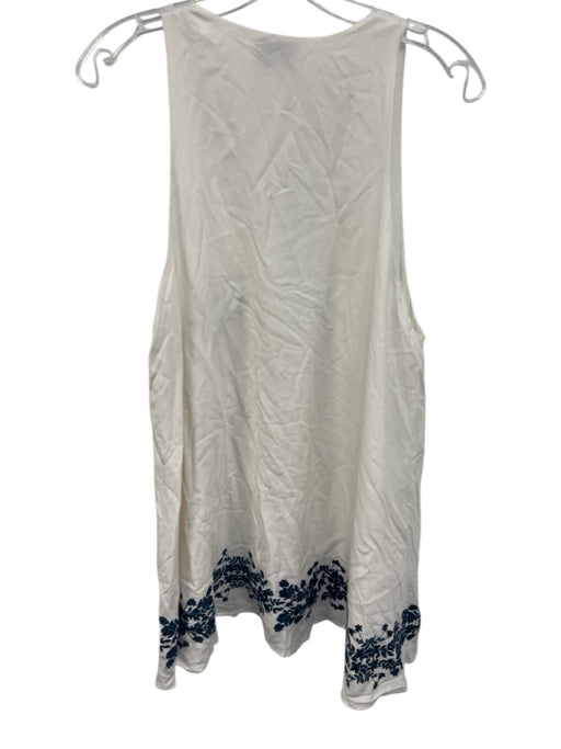Show Me Your Mumu Size S White & Navy Rayon Sleeveless Above Knee Peasant Dress White & Navy / S